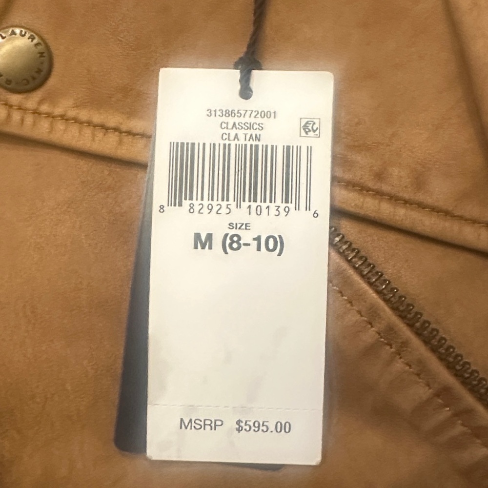Polo by Ralph Lauren Brown Leather Jacket kids moto jacket - Picture 4 of 6